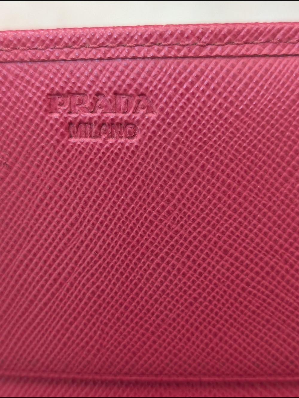 Prada Pink Saffiano Leather Bow Continental Wallet with COA EUC - Picture 10 of 11